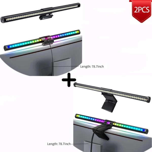 LED Monitor Light Bar Computer Screen Hanging Lights RGB  Atmosphere Table Lamp For Work Study Read Gaming Dimming Lighting 44cm - Image 8