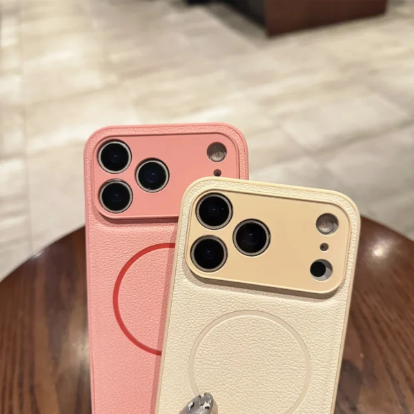 For Iphone17promax Magnetic Case Leather Pattern Matte Phone Case for IPhone 17 16 14 15 13 12 Pro Max Plus 11 for Magsafe Cover - Image 3
