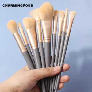 10 Pcs Makeup Brush Set - Professional Cosmetic Brushes for Foundation, Concealer, Powder, Blush, Eyeshadow, Vegan Cruelty-Free