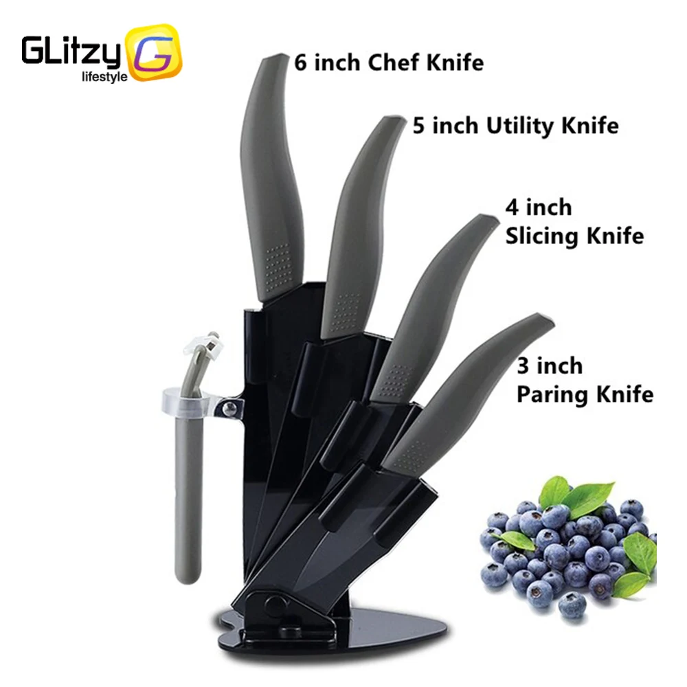 Ceramic Knives Set for Kitchen Unit 3 4 5 6 Inch Utility Fruit Slicing Peeler with Sheath Black Zirconia Blade Bread Chef Knife 12 Ceramic Knives Set for Kitchen Unit 3 4 5 6 Inch Utility Fruit Slicing Peeler with Sheath Black Zirconia Blade Bread Chef Knife - Image 12