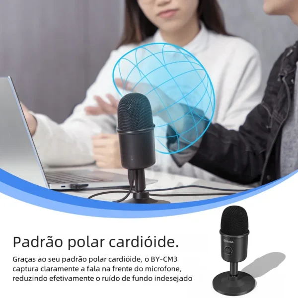BOYA BY-CM3 USB Condenser Desktop Microphone With Recording for Laptop Windows Mac Studio Video Mode for Youtube Live Streaming - Image 3