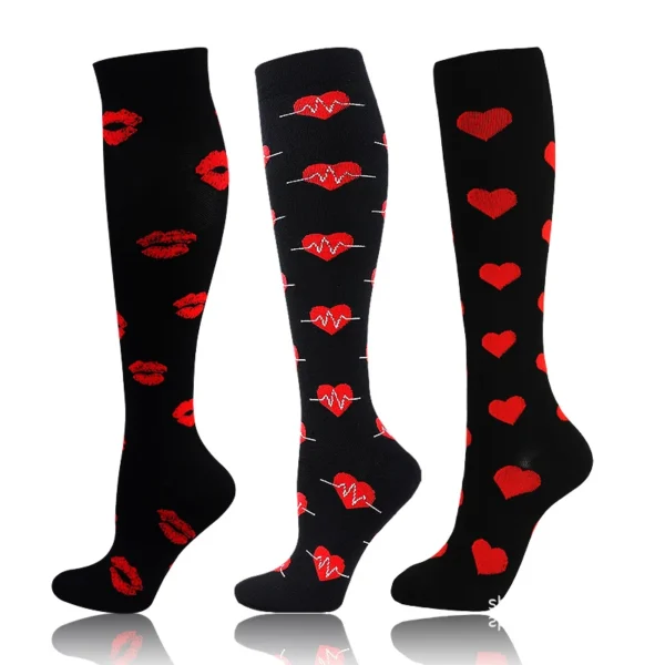 58 Styles 3 Pairs/Pack Compression Socks Knee High 30MmHg  Women Men Sports Socks Edema Diabetes Varicose Veins Running Socks - Image 44