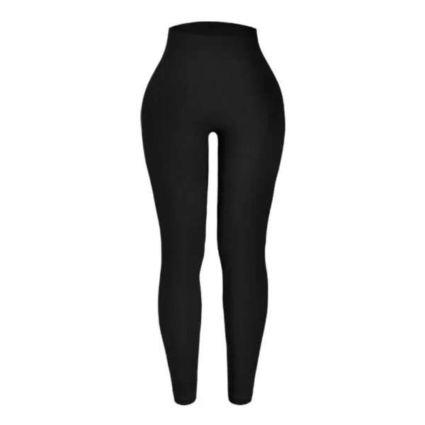 Women's seamless knitted thread yoga pants high waisted sports leggings hip lifting running training slimming and fashionable - Image 2