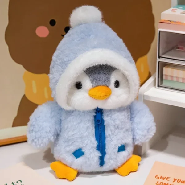 New Cute Penguin Plush Toy Baby Comforting Sleep Doll Fluffy Penguin Wearing Clothes Hats Stuffed Animal Pillow Birthday Gifts - Image 9