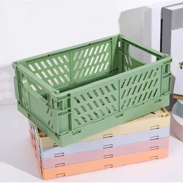 Foldable Storage Box with Handles Collapsible Crate for Toys, Cosmetics & Desk Organization - Image 4