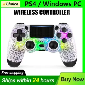 2025 New RGB Game Controller for PS4/Slim/Pro Wireless Gamepad For PC Dual Vibration Joystick For IOS/Android