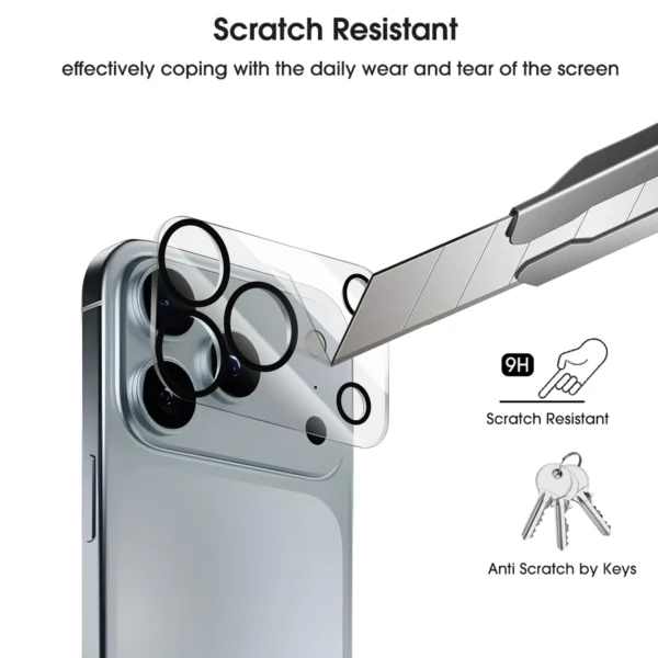 3PCS Tempered Glass Camera Lens Protectors for IPhone 17 ProMax/17 Pro/17 Air/16 Plus HD Clear Waterproof Lens Protective Films - Image 5