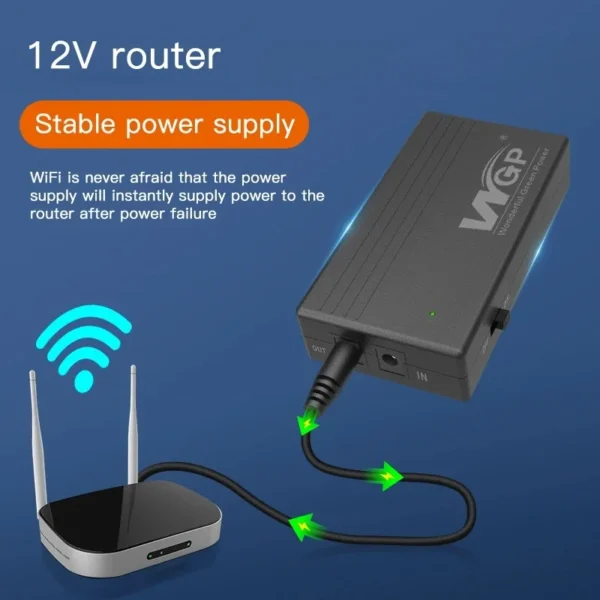 Portable Mini 7800mAh UPS DC Battery Backup for 12V Devices, Ideal for Router, Modem, and WiFi, 2A Output, Compact Design, - Image 3