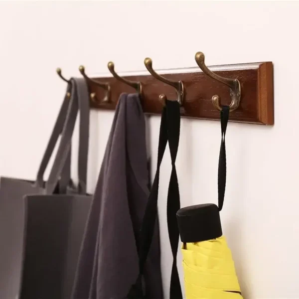 Wall Mounted Solid Wood Coat Rack with Hooks Hats Clothes Hanger Closet Organizer Perchero Furniture for Hallway Entrance Decor - Image 3