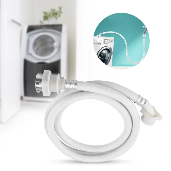 2m/3m Length Washing Machine Water Inlet Hose Washer Pipe Tube Connector PVC Hose White Color Long Length - Image 2