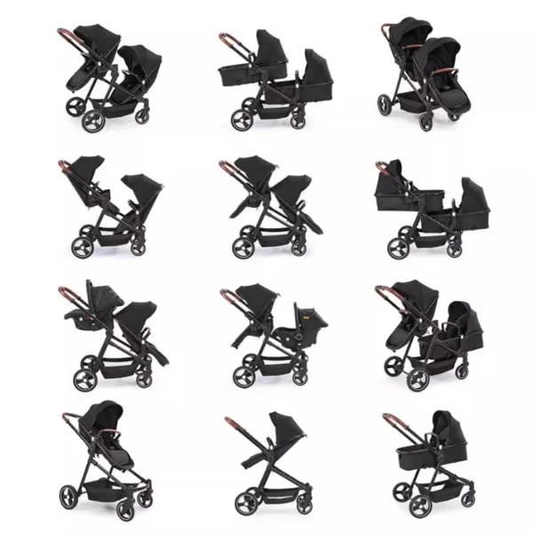 Twin Stroller, Can Be Taken on Board An Airplane, Versatile Foldable Stroller That Can Be Detached Into A Lightweight Stroller - Image 4