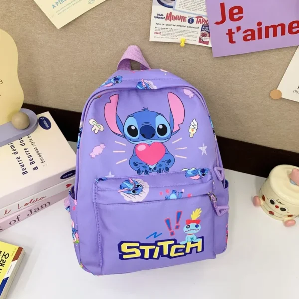 Stitch Backpack, Student Daypack, Lightweight Schoolbag, Adjustable Shoulder Straps Zipper Closure for School Season & Daily Use - Image 4