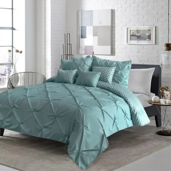 microfiber bedding set luxury comforter  s 7 pieces  king size    bed - Image 2