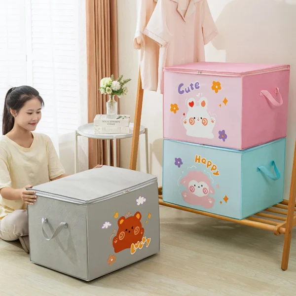 Cube Folding Toys Storage Box Kids Toys Organizer Box Felt Cloth Fabric Storage Basket For Cartoon Animal Nursery Toy Bins Home - Image 5