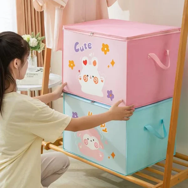 Cube Folding Toys Storage Box Kids Toys Organizer Box Felt Cloth Fabric Storage Basket For Cartoon Animal Nursery Toy Bins Home - Image 4