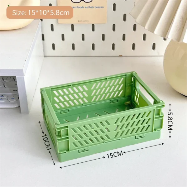 Foldable Storage Box with Handles Collapsible Crate for Toys, Cosmetics & Desk Organization - Image 12