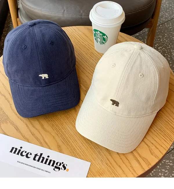 Stylish Bear Embroidered Baseball Cap Sun Protective Breathable Adjustable Ideal Casual Hat Men Women Unisex Baseball Cap - Image 4