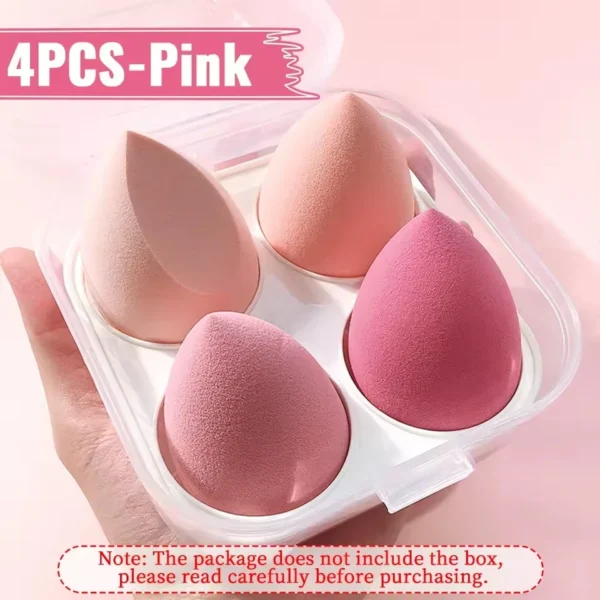 4-Pack Multifunctional Beauty Blenders, for Foundation, Cream & Liquid Cosmetics, Ultra-Soft Makeup Sponges with Storage Case - Image 11