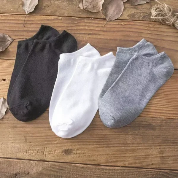 5/10 Pairs Women Socks Breathable Sports socks Solid Color Boat socks Comfortable Cotton AnkleSocks White Black - Image 2