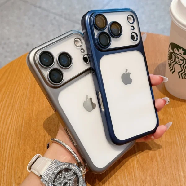 17 ProMax Electroplating Large Window Matte Case For iPhone 17Pro 17 Air Max Ultra Thin Transparent PC Hard Cover with Lens Film - Image 2