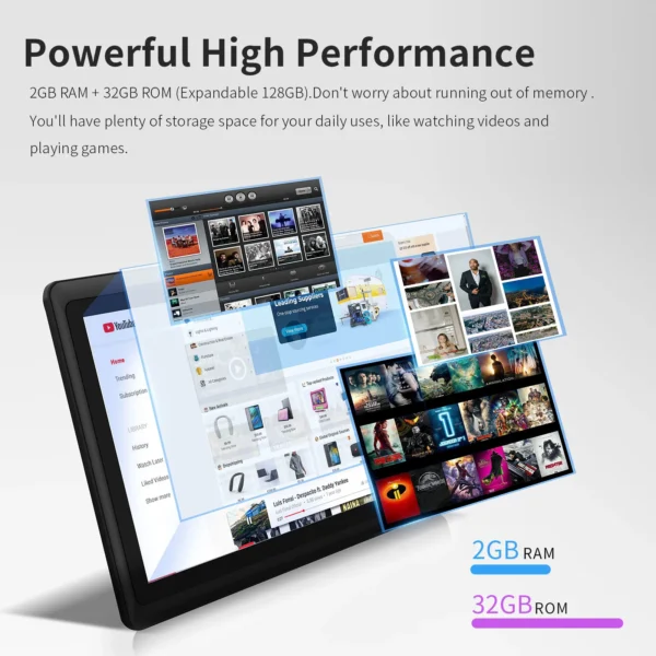 Pritom 7 Inch Tablet PC, Android 13 Quad Core, 4GB(2+2GB Virtual) RAM 32GB ROM, WiFi, Dual Camera, USB C, with Leather Case - Image 4