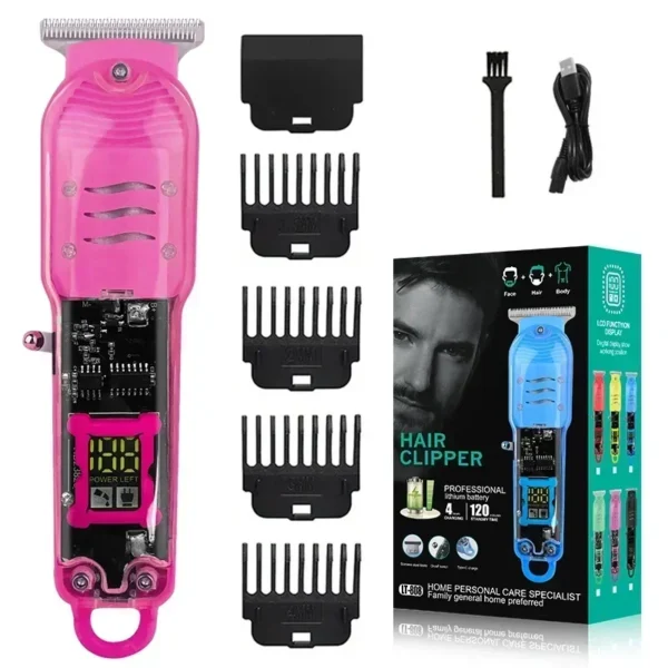 Hair Cut Machine Rechargeable Hair Clippers Transparent Professional Clippers Electric Hair Trimmers Shaver for Men - Image 7