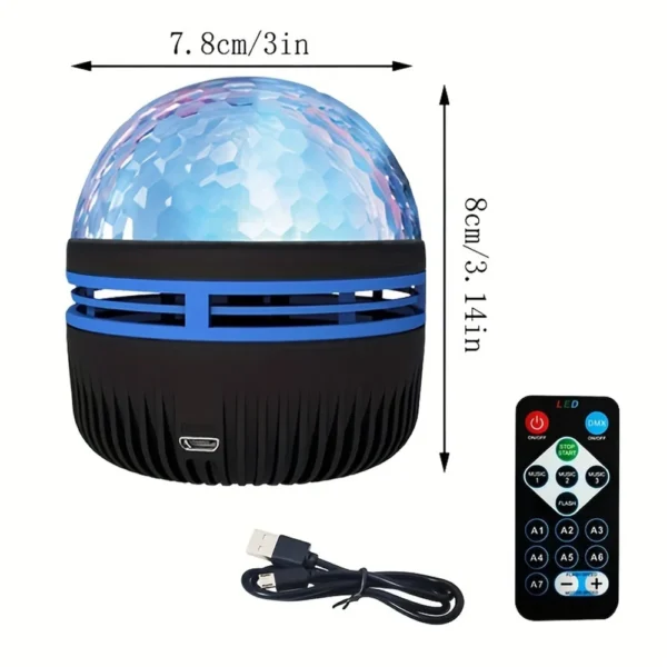 USB Galaxy Projector Aurora 5V Night Light 360° Rotating GB Colorful NightLights with Remote Control for Home Theater Room Deco - Image 6