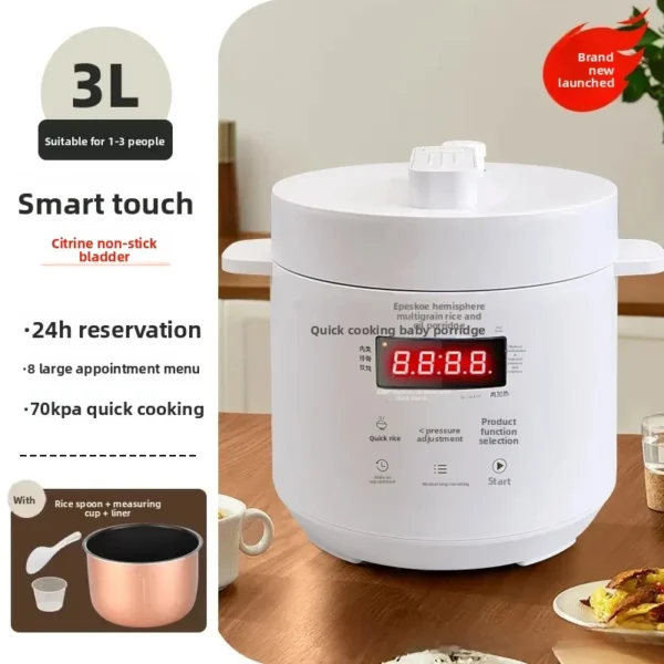 Automatic Mini Electric Pressure Cooker for 1-3 People High Pressure Stainless Steel Multi-Function Gift Home Use - Image 7