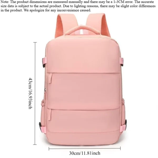 Large Capacity Multifunctional Solid Color Backpack, Suitable for High School and College Students' Business Commuting Travel - Image 9