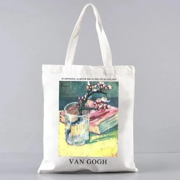 Vincent Van Gogh Capacious Tote Bag Casual Portable Shoulder Bag Lightweight Shopping Bag Reusable Canvas Bag Gift for Girls - Image 11