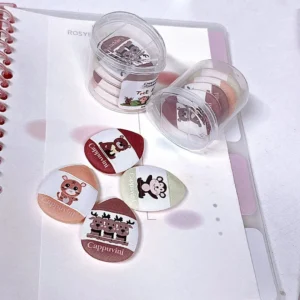 Cappuvini Animal Paradise Thumb Shaped Soft Elastic Waterdrop Sponge Set Air Cushion Puff 4 Pieces Beauty Makeup Brush