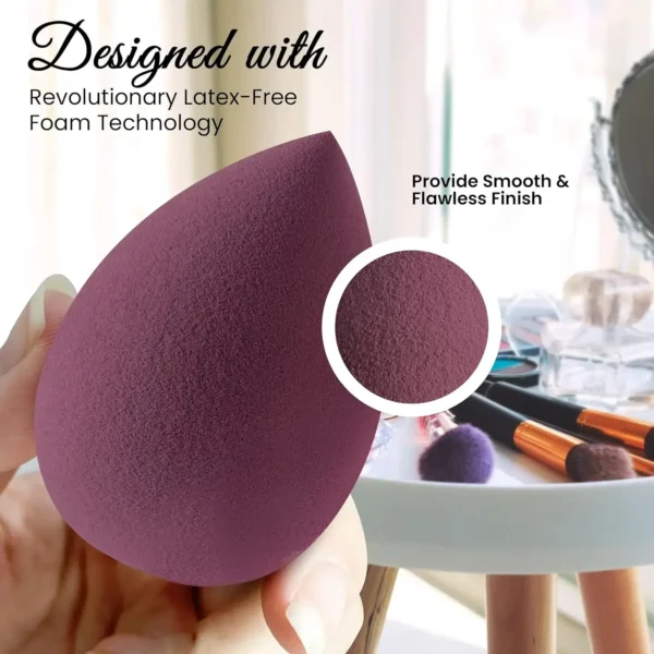 4-Pack Multifunctional Beauty Blenders, for Foundation, Cream & Liquid Cosmetics, Ultra-Soft Makeup Sponges with Storage Case - Image 6