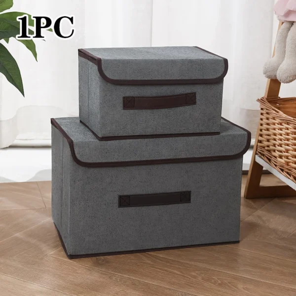 Non-woven Fabric Fold Storage Box Bedroom Wardrobe  Toy Clothes Sundries Organizer with Cover Underwear Sock Home Accessories - Image 13