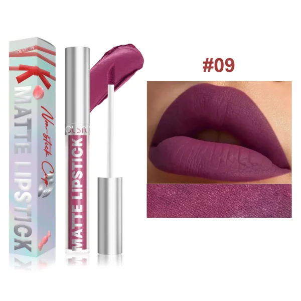 Velvet Matte Lip Glaze Easy To Color Dark Red Matte Liquid Lipstick Waterproof Lasting Moisturizing Brown Lip Gloss Cosmetic 1pc - Image 17