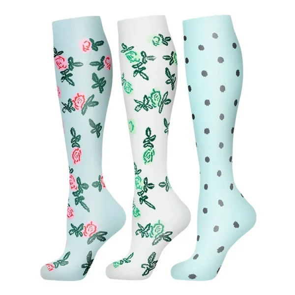 58 Styles 3 Pairs/Pack Compression Socks Knee High 30MmHg  Women Men Sports Socks Edema Diabetes Varicose Veins Running Socks - Image 51