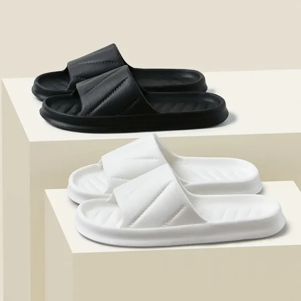 Fashion Soft EVA Women's Slippers Non-slip Stripe Decoration Flip Flops Cute Candy Colors Beach Sandals Outdoor Walking - Image 4