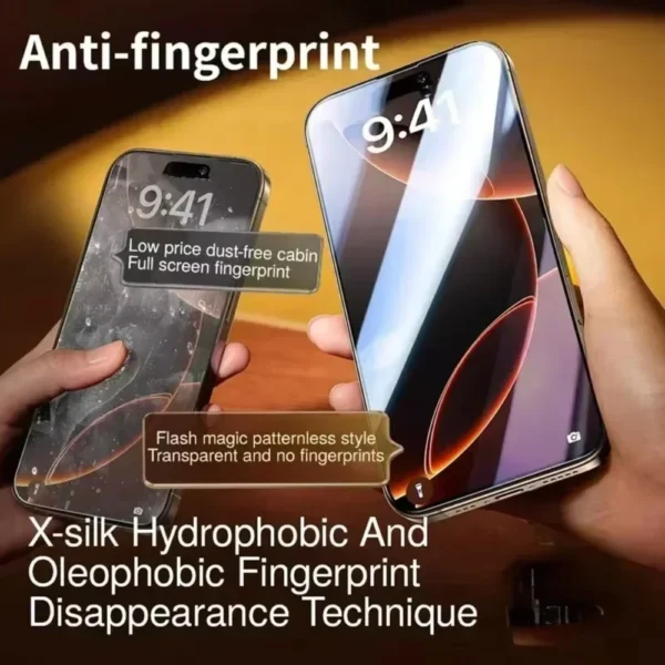 NNBILI Oleophobic Coating Dust Free Easy Installation Screen Protector For iPhone 14 11 13 12 15 16 Pro Max Mini XS X XR Glass - Image 4