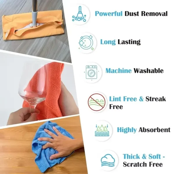 20/10/5/3pcs Microfiber Cleaning Cloth, Dishwashing Cloth Household Rag Kitchen Bathroom Cleaning Towel Durable Absorbent Towel - Image 4