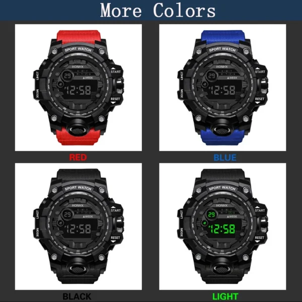 Y12 Men's Watches Big Dial LED Digital Watch Multifunction Men Sports Watch Alarm Clock Stopwatch Fitness Electronic Wristwatch - Image 6