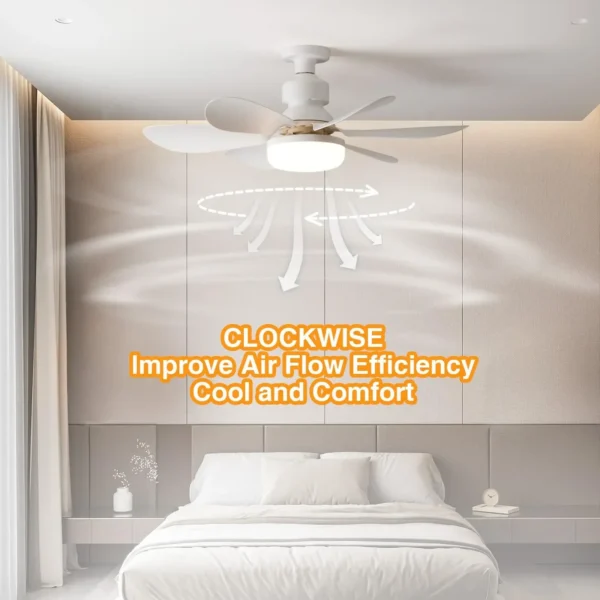 LED 40W ceiling fan light E27 with remote control for dimming, suitable for living room, study, household use, 85-265V - Image 5