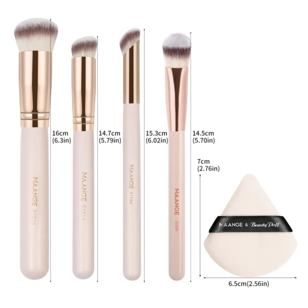 MAANGE 6pcs Makeup Tool Kit with 4pcs Brushes 2pcs Powder Puff Accessories Foundation Eyeshadow Concealer Brushes Makeup Beauty - Image 2