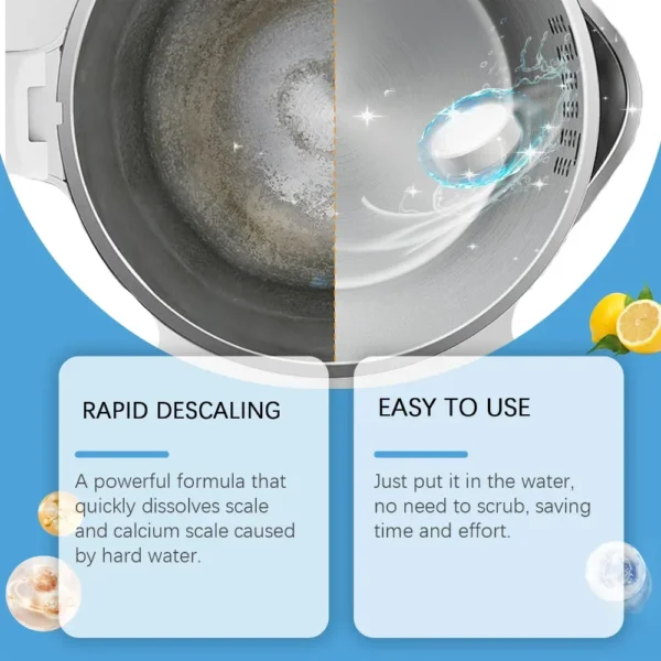 Multi Purpose Descaling Effervescent Tablets Organic Water Scale Remove Mild Formula Electric Kettle Water Scale Remover - Image 2