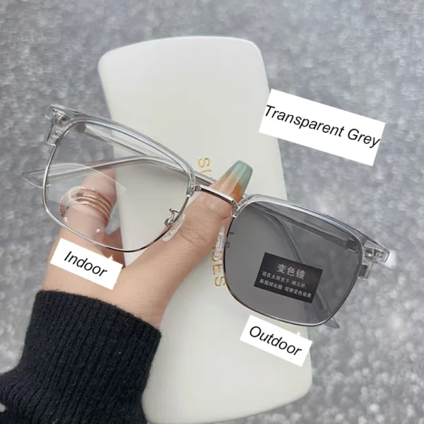 Man Photochromic Colored Glasses Half Frame Anti Blue Light Glasses Eye Protection Ultra Light Eyepiece Computer Goggles - Image 9