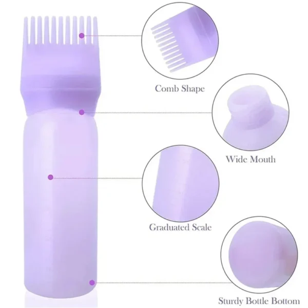 Silicone Shampoo Brush Head Scalp Massage Comb Hair Dye Tint Oil Applicator Bottle with Brush Barber Salon Hair Styling Tools - Image 3