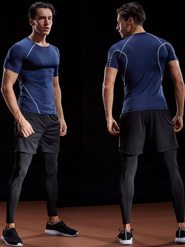 2025 Compression T Shirt Men Summer Sportswear Running T-shirt Elastic Quick Dry Sport Tops Tee Athletic Gym Workout Shirts Men - Image 4