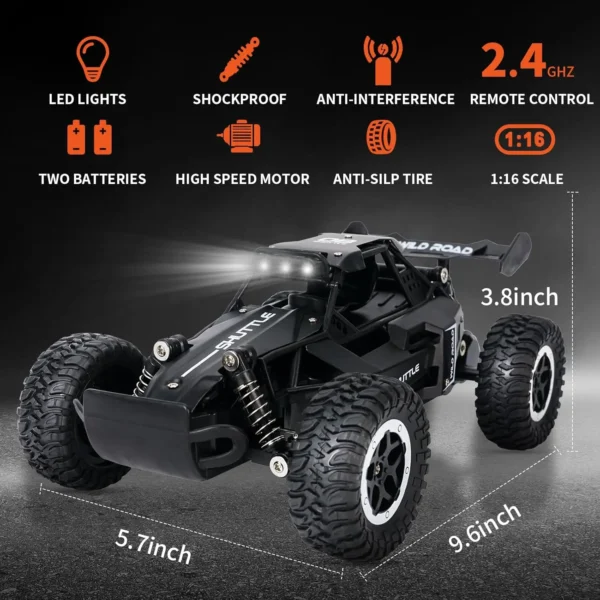 New 1:16 RC Car Remote Control Cars 2.4G Buggy Truck Drift Racing Climbing Off Road Vehicle Outdoor Toy Boy Kids Childrens Gifts - Image 2