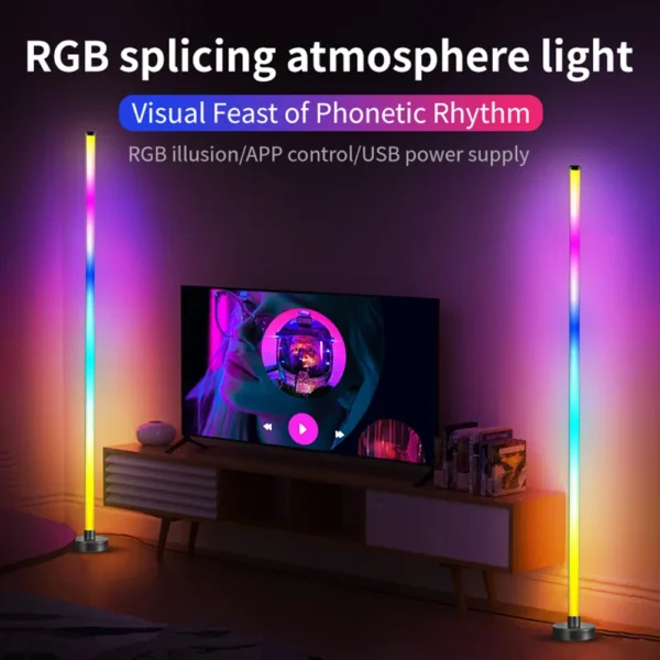 Smart LED Floor Lamp RGB Remote & APP Control Music Sync Corner Lighting Timer Modern Mood Standing Lamp for Living Room Gaming - Image 6