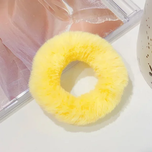 New Colorful Fluffy Hair Band For Women Girls Ponytail Holder Hair Tie Plush Scrunchie Rubber Band Fashion Hair Accessories - Image 19