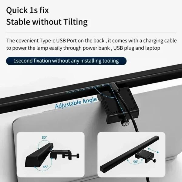 33cm 50cm Bar LED Desk Lamp USB PC Computer Monitor Screen Light Dimmable 3 Colors Hanging Table Lamp for Reading Study Work - Image 6
