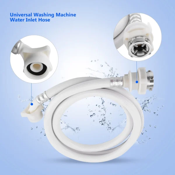 2m/3m Length Washing Machine Water Inlet Hose Washer Pipe Tube Connector PVC Hose White Color Long Length - Image 5